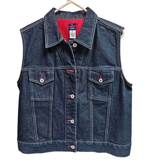 Medium Jackets & Blazers - BUM Equiptnent Jeans Denim Vest Blue Size XL Vintage 90s
